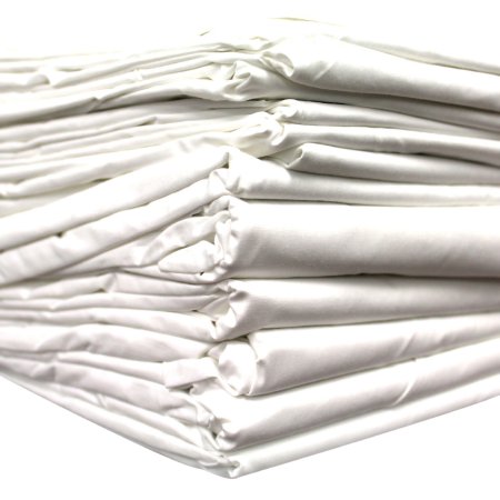 Royal Blue Intl - Bed Sheet Fitted Sheet 36 X 80 Inch White Cotton 55% / Polyester 45% Reusable - 105562