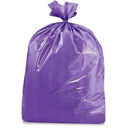 Uline - Trash Bag 16 gal. Purple LLDPE 1.5 mil 24 X 33 Inch Star Seal Bottom Flat Pack - S-19943PUR