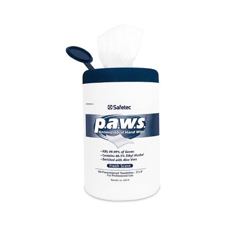 P.A.W.S. - Hand Sanitizing Wipe 160 Count Ethyl Alcohol Wipe Canister - 34410