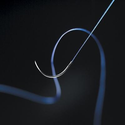 Aesculap Premilene Suture with Needle Nonabsorbable Uncoated Blue Suture Monofilament Polypropylene Suture Size 4-0 45 cm Suture 1-Needle 19 mm Length 3/8 Circle Reverse Cutting Needle - C2090220