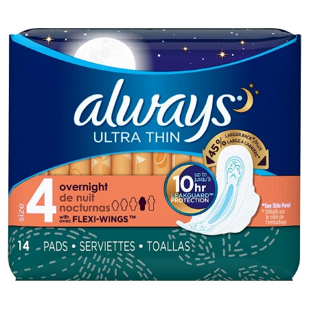 The Palm Tree Group Feminine Pad Always Ultra-Thin With Wings Overnight Absorbency - 30165