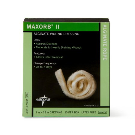 Maxorb II - Calcium Alginate Dressing 1 X 12 Inch Rope Calcium Alginate Sterile - Medline - MSC7312EP