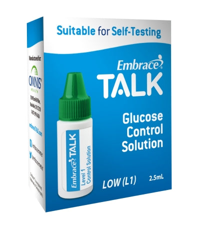 Embrace Talk - Blood Glucose Control Solution Blood Glucose Testing 2.5 mL Level 1 - APX03AB0318