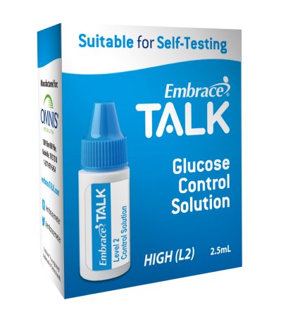 Embrace Talk - Blood Glucose Control Solution Blood Glucose Testing 2.5 mL Level 2 - APX03AB0317