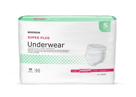 McKesson McKesson Super Plus Adult Absorbent Underwear Pull On Small Disposable Moderate Absorbency - UWGS