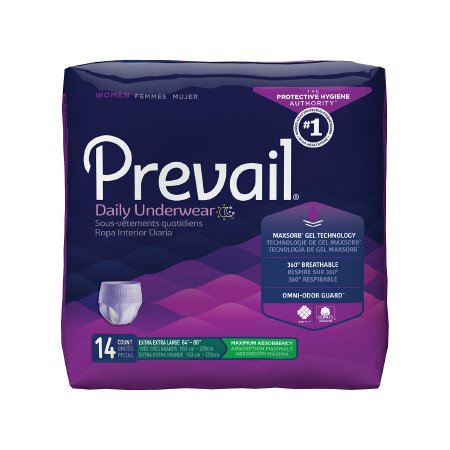 First Quality Prevail Daily Underwear Adult Absorbent Underwear Pull On 2X-Large Disposable Heavy Absorbency - PWC-517