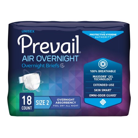 Prevail Air Overnight - Unisex Adult Incontinence Brief Size 2 Disposable Heavy Absorbency - NGX-013