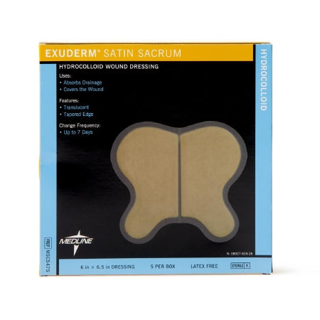Exuderm Satin - Hydrocolloid Dressing 6-2/5 X 6-1/2 Inch Sacral Sterile - Medline - MSC5475