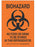 Brady - Door Sign Caution BIOHAZARD NO FOOD OR DRINK TO BE STORED IN THIS REFRIGERATOR - 19106086