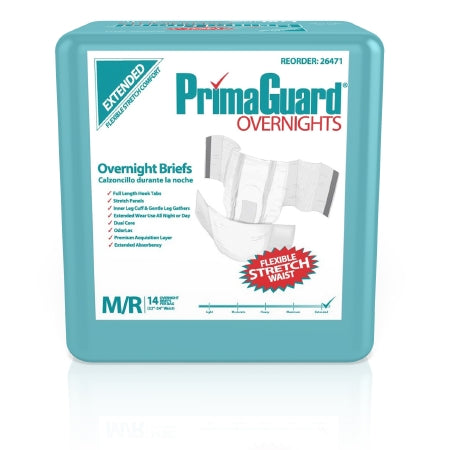 McKesson PrimaGuard Overnite Adult Incontinent Brief Tab Closure Medium / Regular Disposable - 26471