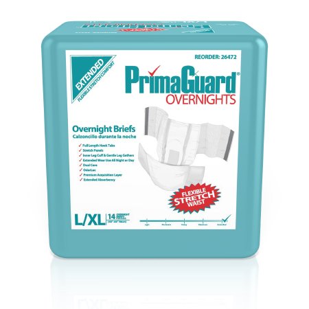 McKesson PrimaGuard Overnite Adult Incontinent Brief Tab Closure Large / X-Large Disposable - 26472