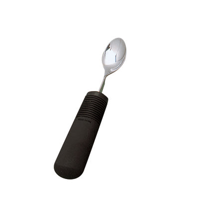 Fabrication Enterprises Good Grips Small Spoon Right / Left Hand Angled Silver / Black Stainless Steel - 61-0225