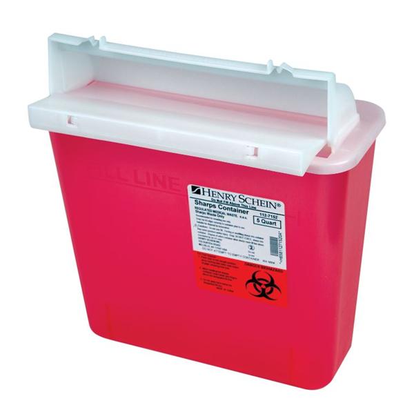 Henry Schein Container Sharps 5Qt Polypropylene Red Each, 20 Ea/Ca - 0354-150M-HS