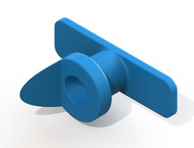 Summit Medical - Ear Ventilation Tube Touma T-Tube 1.4 mm Inner Diameter / 5.8mm Inner Flange Diameter / 2.4 mm Outer Flange Diameter / 1.3 mm Inner Flange Distance / 2.1 mm Total Length Silicone Elastomer Blue Sterile - VT-0405-50