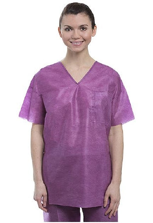 Valumax International Scrub Shirt Easy Breathe 3X-Large Cranberry 1 Pocket Short Sleeves Adult - 3520V-CY3XL