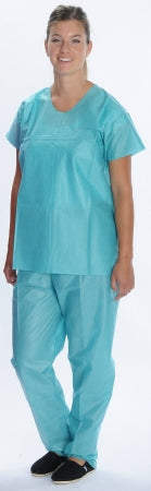 Valumax International Scrub Shirt Easy Breathe 2X-Large Teal 1 Pocket Short Sleeves Adult - 3520U-TE2XL