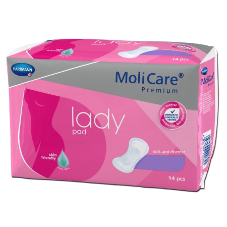 MoliCare Premium Lady Pads - Bladder Control Pad 3-1/2 X 10-1/2 Inch Light Absorbency Polymer Core One Size Fits Most Adult Female Disposable - 168624
