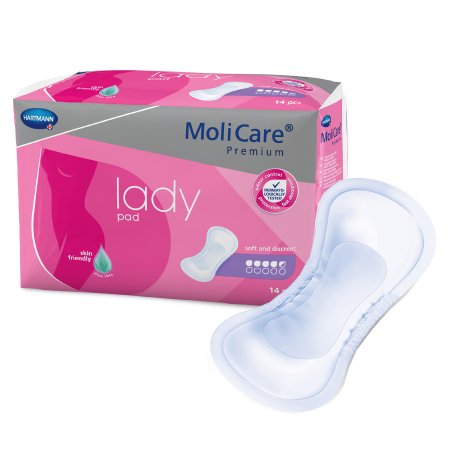 MoliCare Premium Lady Pads - Bladder Control Pad 4-1/2 X 10-1/2 Inch Light Absorbency Polymer Core One Size Fits Most Adult Female Disposable - 168634