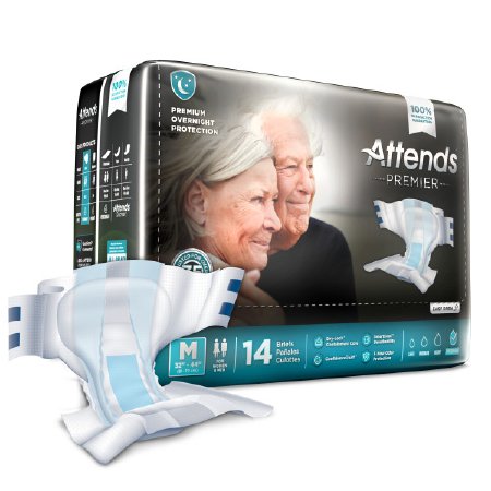 Attends Healthcare Products Attends Premier Adult Incontinent Brief Tab Closure Medium Disposable Heavy Absorbency - ALI-BR20