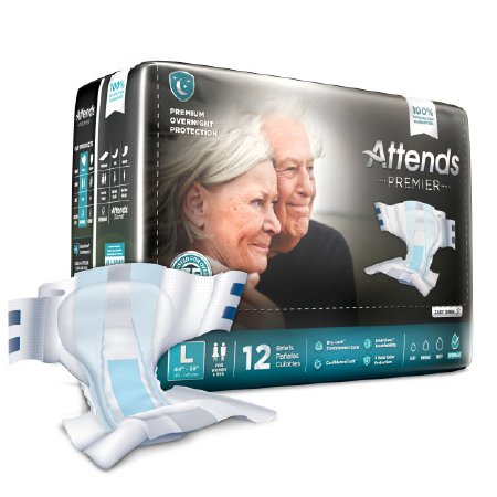 Attends Healthcare Products Attends Premier Adult Incontinent Brief Tab Closure Large Disposable Heavy Absorbency - ALI-BR30