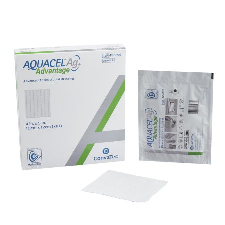 Aquacel AG Advantage - Silver Hydrofiber Dressing Aquacel Ag Advantage 4 X 5 Inch Rectangle Sterile - 422299