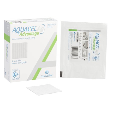 Aquacel AG Advantage - Silver Hydrofiber Dressing Aquacel Ag Advantage 2 X 2 Inch Square Sterile - 422297