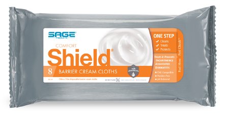 Sage Products Incontinence Care Wipe Comfort Shield Soft Pack Dimethicone Unscented 8 Count - 7508