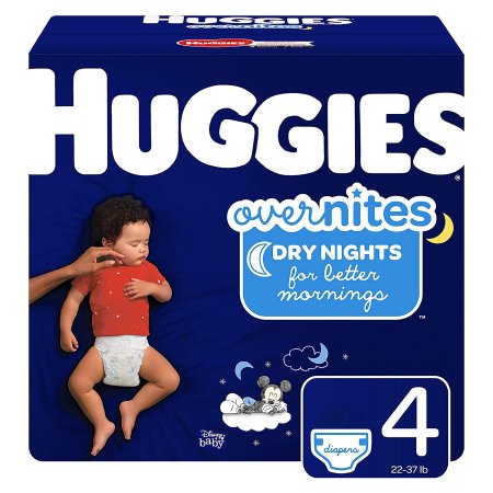 Huggies Overnites - Unisex Baby Diaper Size 4 Disposable Heavy Absorbency - 49539