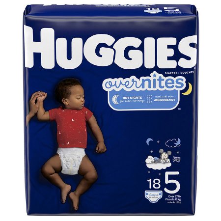 Huggies Overnites - Unisex Baby Diaper Size 5 Disposable Heavy Absorbency - 49540