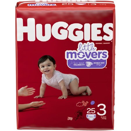 Kimberly Clark Huggies Little Movers Baby Diaper Tab Closure Size 3 Disposable Moderate Absorbency - 49678