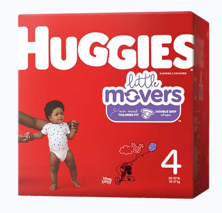 Huggies Little Movers - Unisex Baby Diaper Size 4 Disposable Moderate Absorbency - 49679