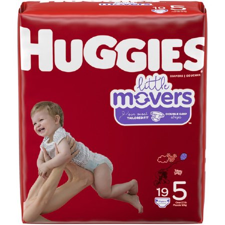 Kimberly Clark Huggies Little Movers Baby Diaper Tab Closure Size 5 Disposable Moderate Absorbency - 49680