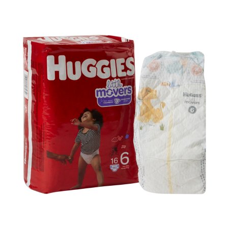 Huggies Little Movers - Unisex Baby Diaper Size 6 Disposable Moderate Absorbency - 49693