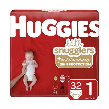 Huggies Little Snugglers - Unisex Baby Diaper Size 1 Disposable Moderate Absorbency - 49695