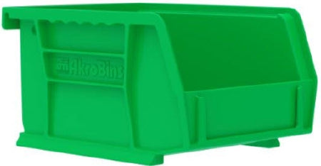 Akro-Mils Storage Bin Green Plastic 3 X 4-1/8 X 7-3/8 Inch - 30220GREEN
