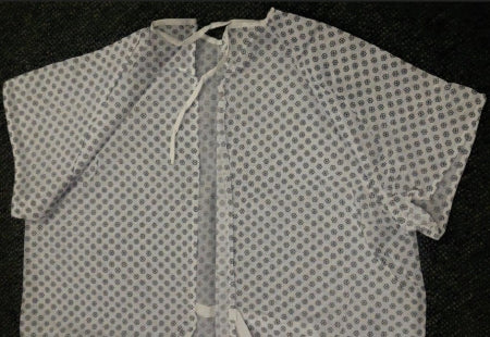 Royal Blue Intl - Patient Exam Gown One Size Fits Most White Print Reusable - 100714