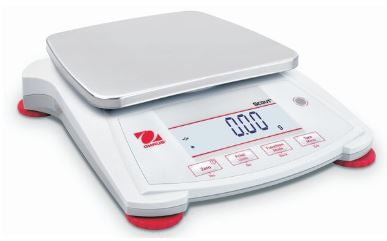 Fisher Scientific OHAUS Scout Food / Lab Scale OHAUS Scout Digital LCD Display 1200 Gram Red / White AC Adapter / Battery Operated - 1922403