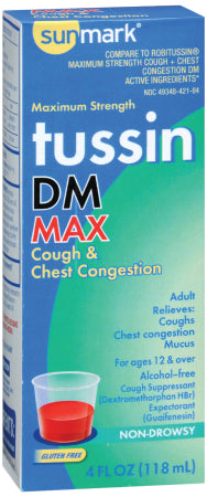 McKesson sunmark Cold and Cough Relief 20 mg; 400 mg / 20 mL Strength Liquid 4 oz. - 70677004801