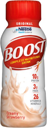 Nestle Healthcare Nutrition Boost Original Oral Supplement Creamy Strawberry Flavor 8 oz. Bottle Ready to Use - 12324318