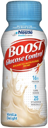 Nestle Healthcare Nutrition Boost Glucose Control Oral Supplement Vanilla Delight Flavor 8 oz. Bottle Ready to Use - 12335954