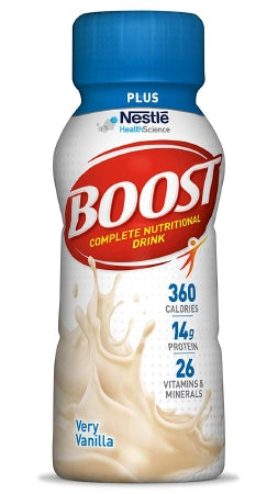 Nestle Healthcare Nutrition Boost Plus Oral Supplement Very Vanilla Flavor 8 oz. Bottle Ready to Use - 12320094