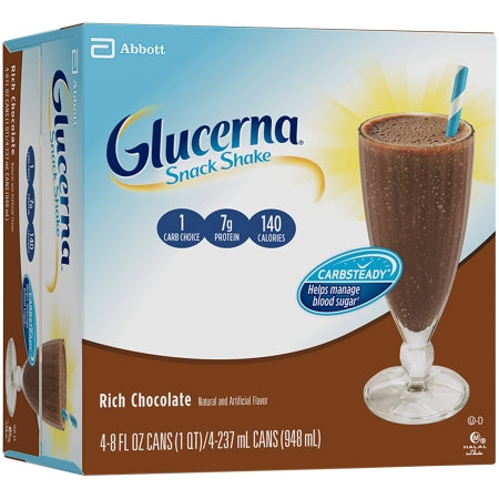 Abbott Nutrition Glucerna Snack Shake Oral Supplement Rich Chocolate Flavor 8 oz. Can Ready to Use - 59859