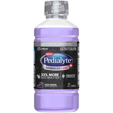 Abbott Nutrition Pedialyte AdvancedCare Plus Pediatric Oral Electrolyte Solution Berry Frost Flavor 1 Liter Bottle Ready to Use - 66641