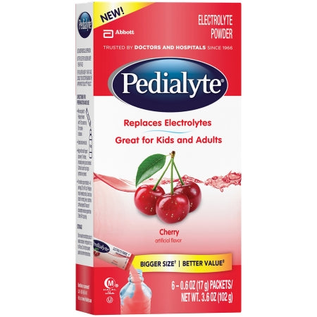 Abbott Nutrition Pedialyte Power Packs Pediatric Oral Electrolyte Solution Cherry Flavor 17 Gram Individual Packet Powder - 64595