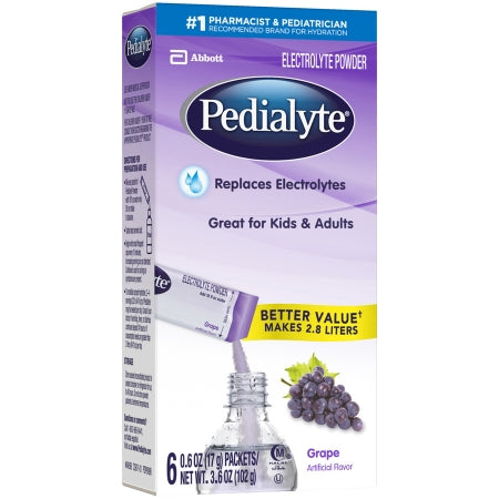 Abbott Nutrition Pedialyte Power Packs Pediatric Oral Electrolyte Solution Grape Flavor 17 Gram Individual Packet Powder - 64598
