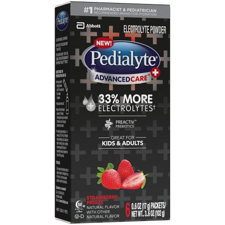 Abbott Nutrition Pedialyte AdvancedCare Plus Pediatric Oral Electrolyte Solution Strawberry Freeze Flavor 17 Gram Individual Packet Powder - 66972