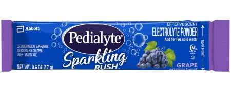 Abbott Nutrition Pedialyte Sparkling Rush Pediatric Oral Electrolyte Solution Grape Flavor 17 Gram Individual Packet Powder - 67225