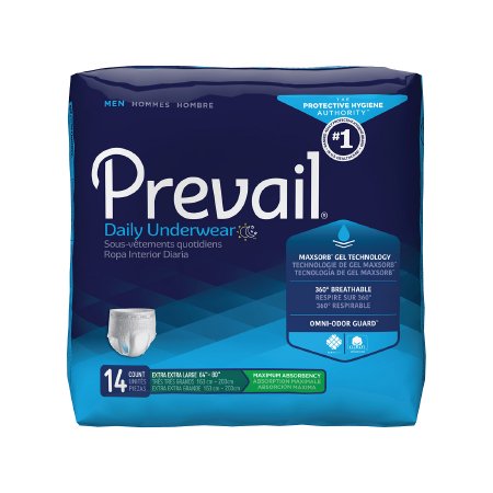 First Quality Prevail Daily Underwear Adult Absorbent Underwear Pull On 2X-Large Disposable Heavy Absorbency - PWC-517
