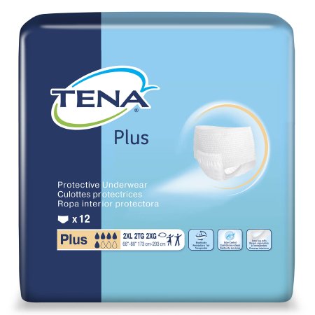 Essity Hms North America Unisex Adult Absorbent Underwear Tena Plus Pull On With Tear Away Seams 2X-Large Disposable Moderate Absorbency - 72508