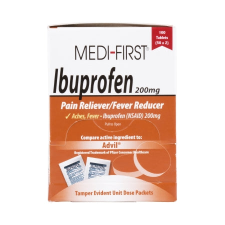 Medique Products - Pain Relief 200 mg Strength Ibuprofen Tablet 100 per Box - 80833